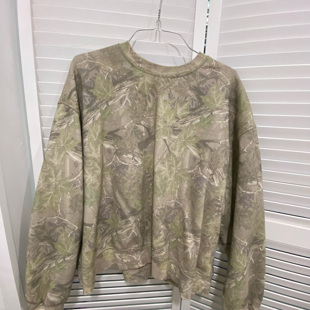 PacSun Men's Camo Crewneck Sweater in Olive and Taupe
